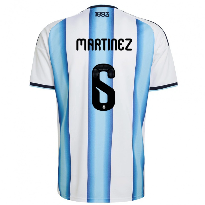 Danxen Kid Argentina Lisandro Martinez #6 White Sky Blue Navy Home Jersey 26-28 T-Shirt