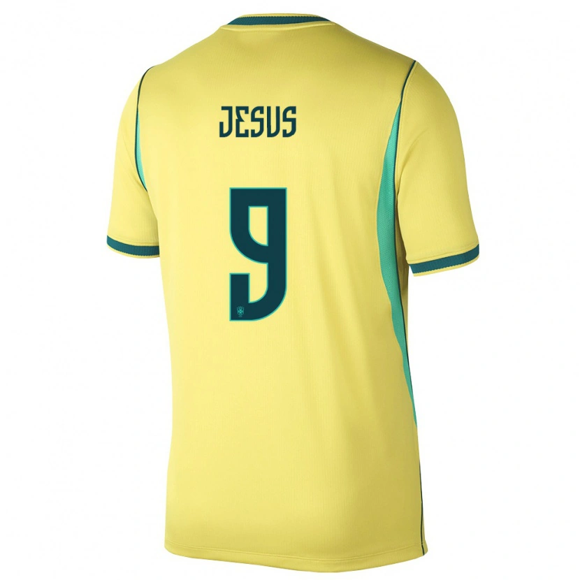 Danxen Kid Brazil Igor Jesus #9 Yellow Green Home Jersey 26-28 T-Shirt