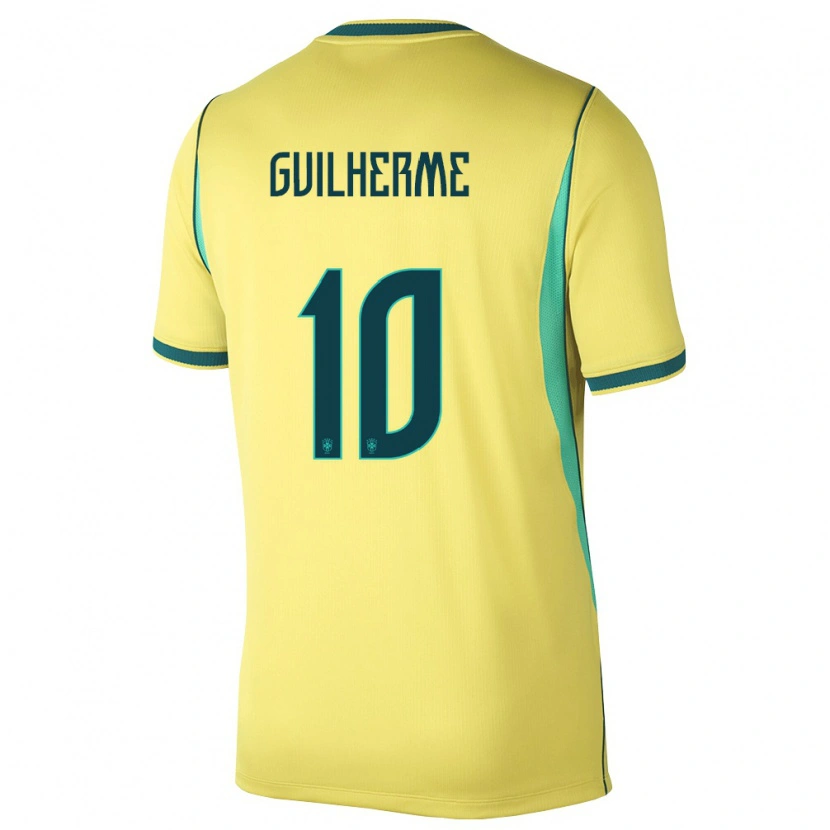 Danxen Kid Brazil Luis Guilherme #10 Yellow Green Home Jersey 26-28 T-Shirt