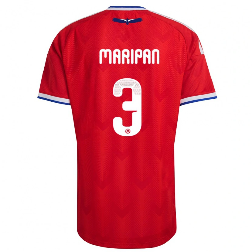 Danxen Kid Chile Guillermo Maripán #3 Red White Blue Home Jersey 26-28 T-Shirt