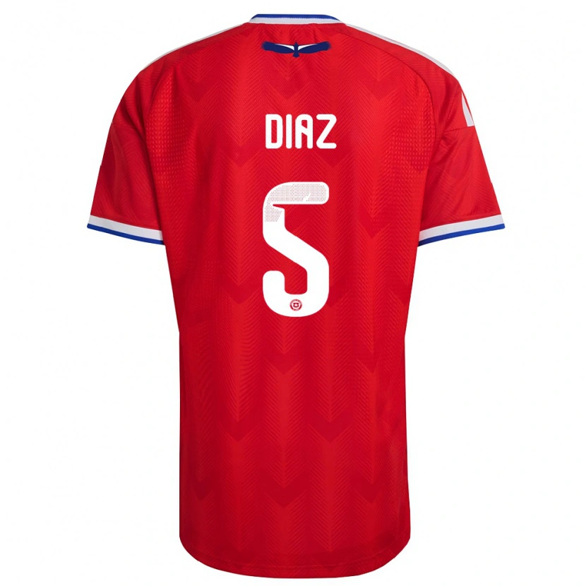 Danxen Kid Chile Paulo Díaz #5 Red White Blue Home Jersey 26-28 T-Shirt