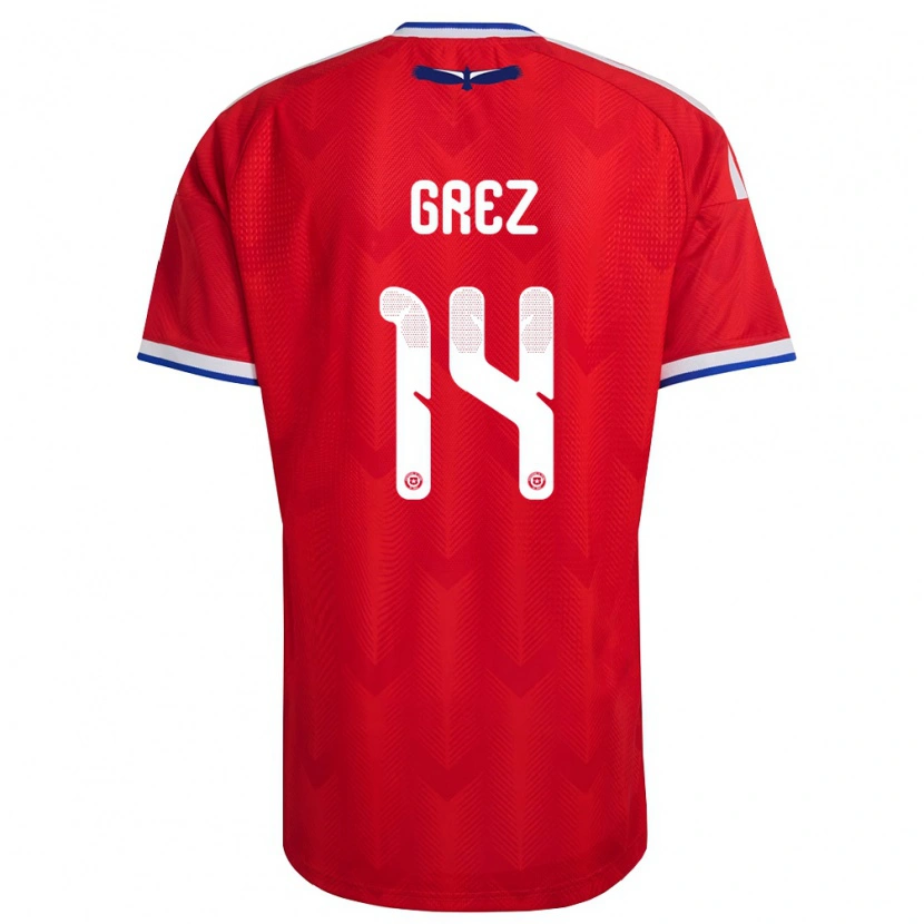 Danxen Kid Chile Javiera Grez #14 Red White Blue Home Jersey 26-28 T-Shirt