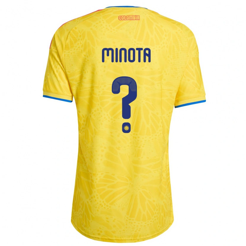 Danxen Kid Colombia Víctor Minota #0 Yellow Blue Red Home Jersey 26-28 T-Shirt