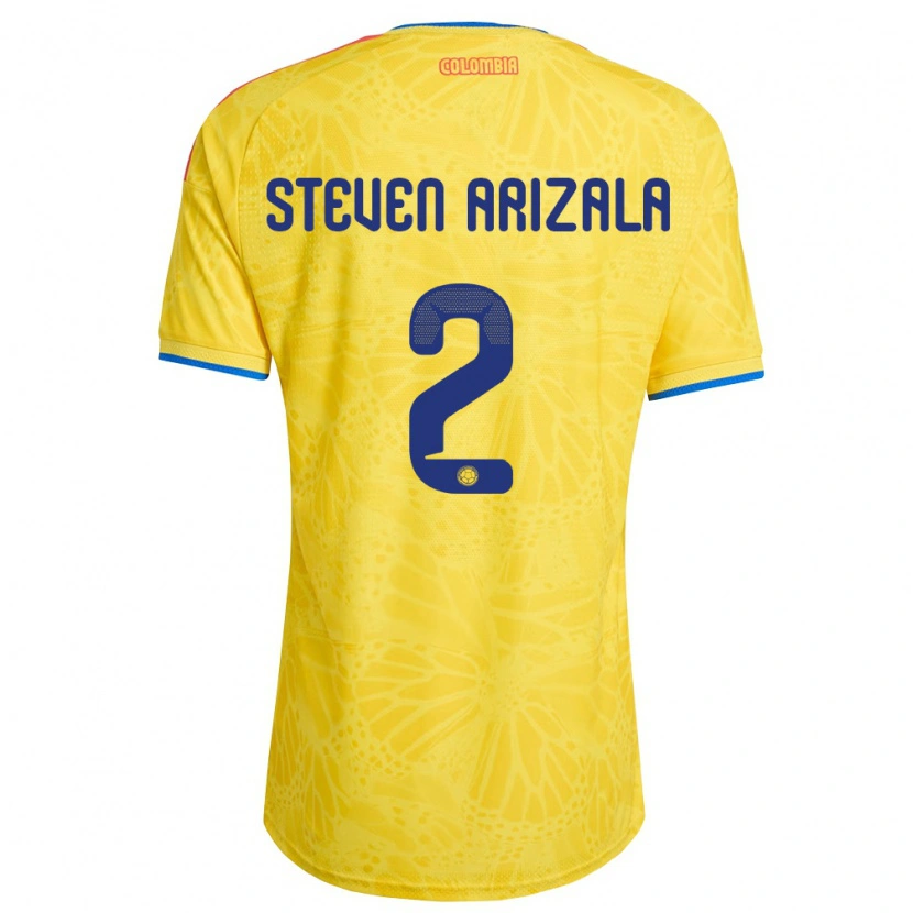 Danxen Kid Colombia Elver Steven Arizala #2 Yellow Blue Red Home Jersey 26-28 T-Shirt