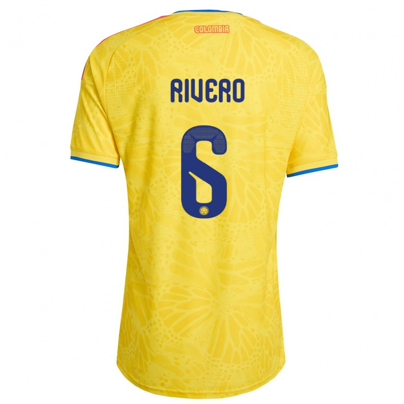 Danxen Kid Colombia Elkin Rivero #6 Yellow Blue Red Home Jersey 26-28 T-Shirt