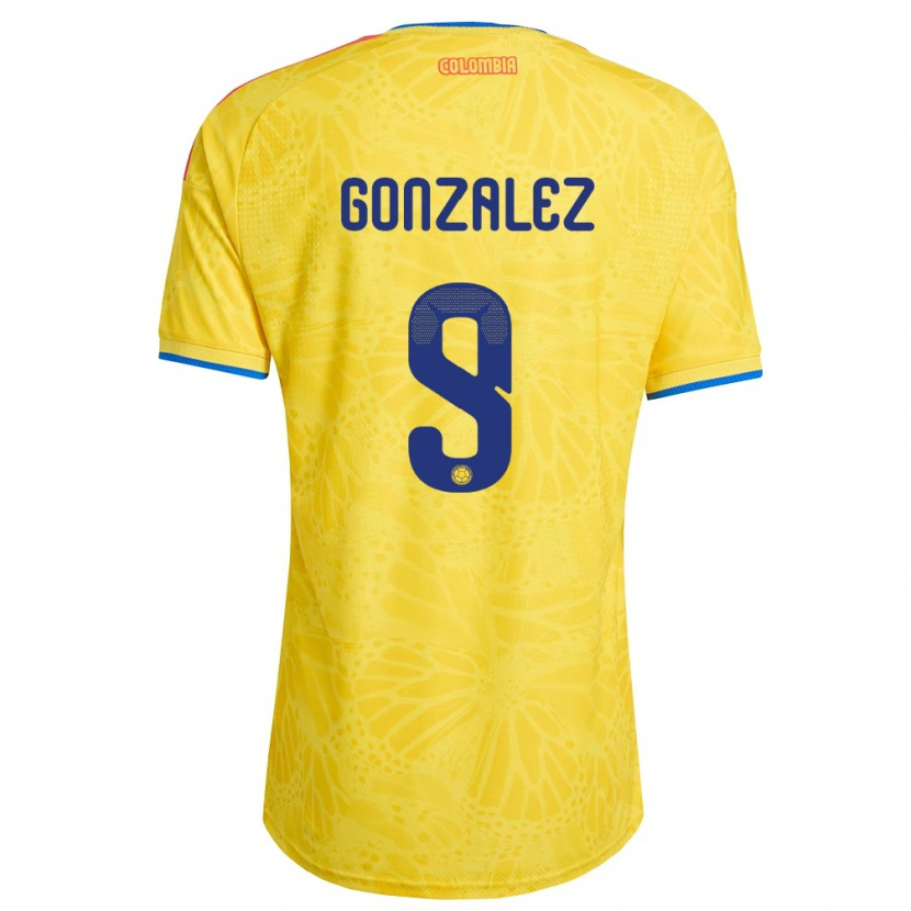 Danxen Kid Colombia Manuela González #9 Yellow Blue Red Home Jersey 26-28 T-Shirt