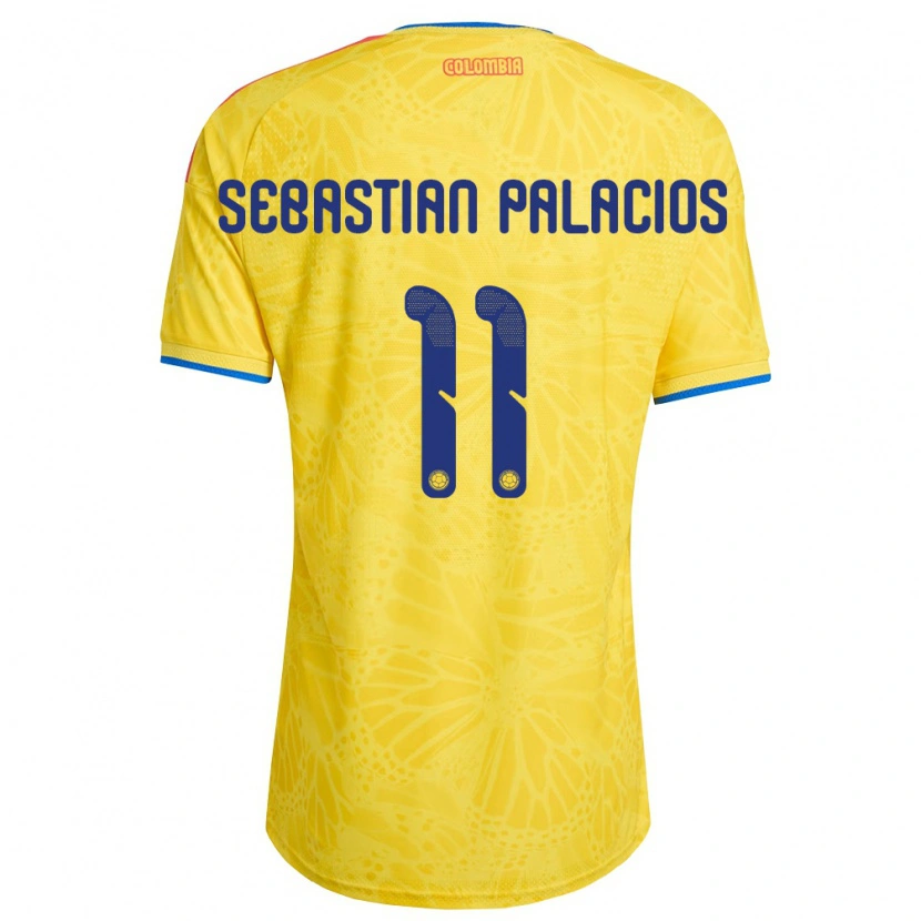 Danxen Kid Colombia Juan Sebastián Palacios #11 Yellow Blue Red Home Jersey 26-28 T-Shirt