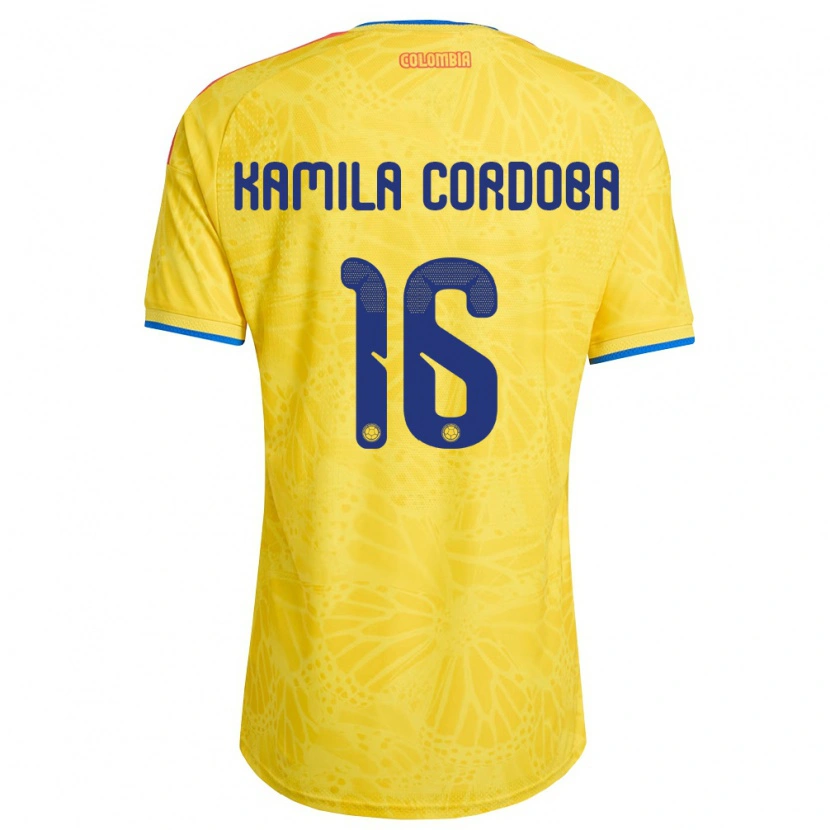 Danxen Kid Colombia Sara Kamila Córdoba #16 Yellow Blue Red Home Jersey 26-28 T-Shirt