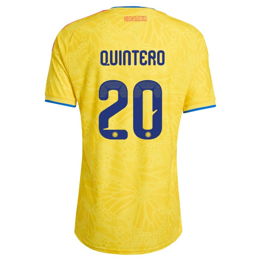 Danxen Kid Colombia Juan Fernando Quintero #20 Yellow Blue Red Home Jersey 26-28 T-Shirt