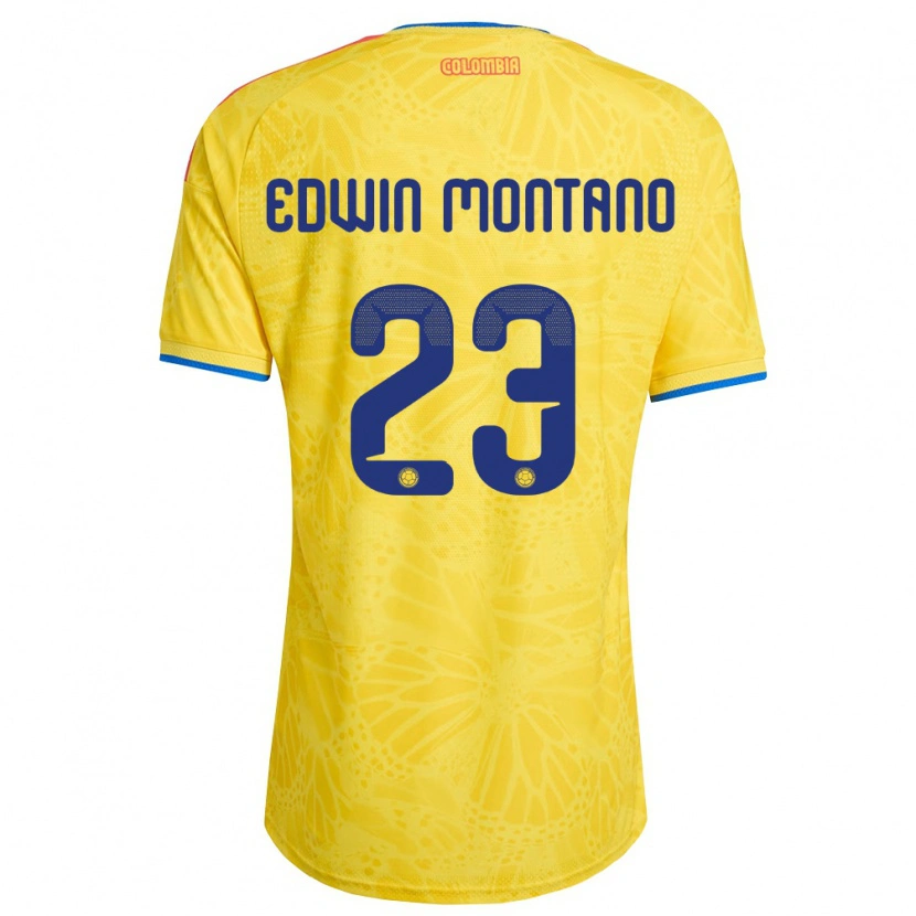 Danxen Kid Colombia John Edwin Montaño #23 Yellow Blue Red Home Jersey 26-28 T-Shirt