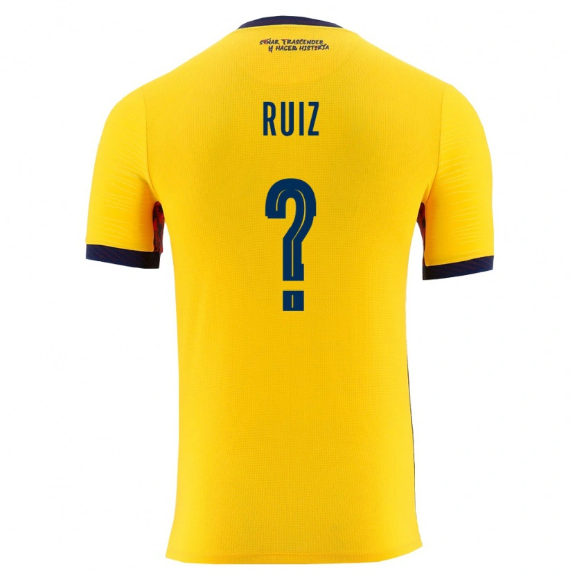 Danxen Kid Ecuador Elkin Ruiz #0 Yellow Navy Home Jersey 26-28 T-Shirt