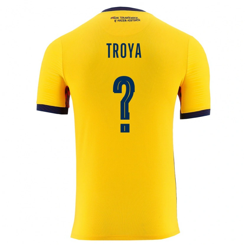 Danxen Kid Ecuador Rooney Troya #0 Yellow Navy Home Jersey 26-28 T-Shirt