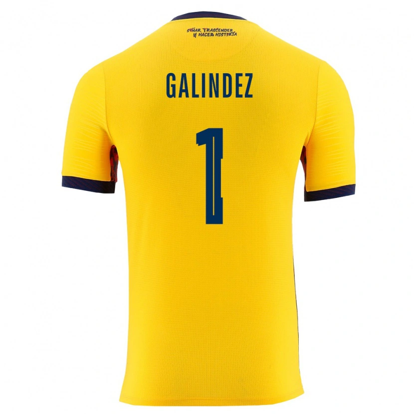 Danxen Kid Ecuador Hernán Galíndez #1 Yellow Navy Home Jersey 26-28 T-Shirt