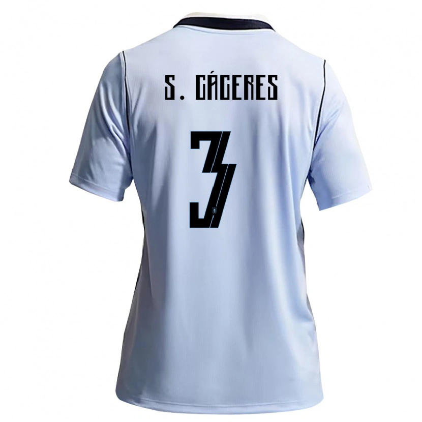 Danxen Kid Uruguay Sebastián Cáceres #3 Sky Blue White Home Jersey 26-28 T-Shirt