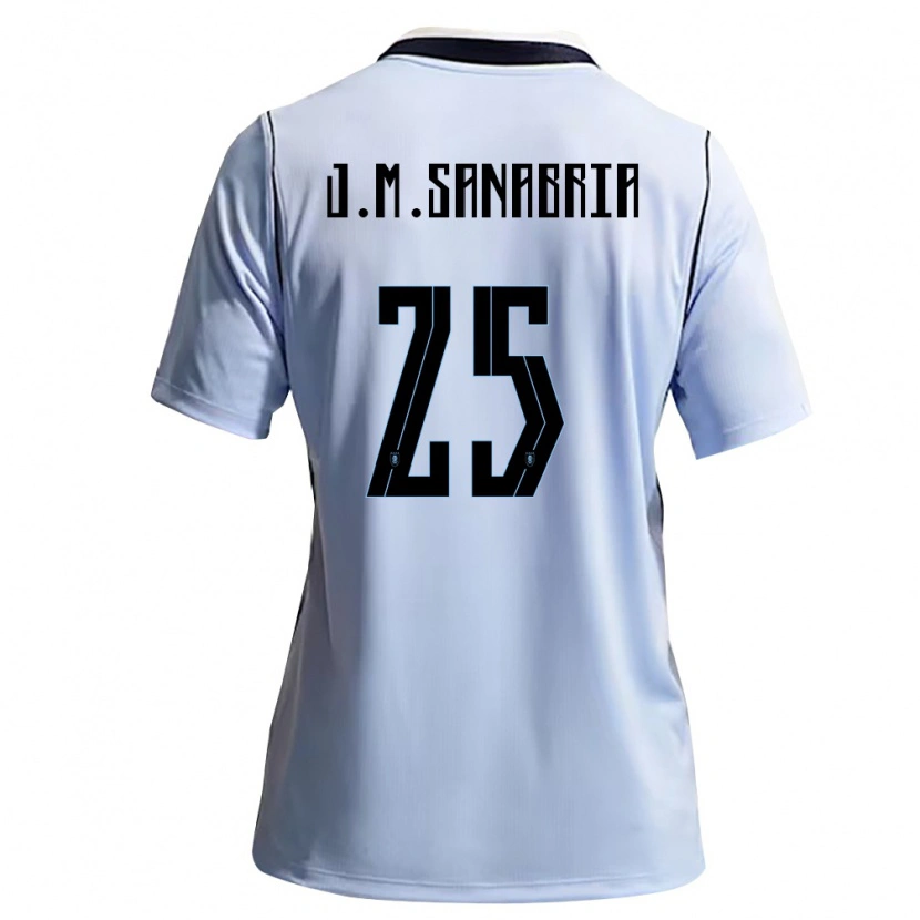 Danxen Kid Uruguay Juan Manuel Sanabria #25 Sky Blue White Home Jersey 26-28 T-Shirt