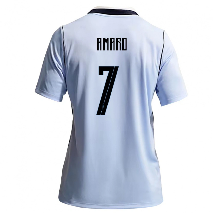 Danxen Kid Uruguay Kevin Amaro #7 Sky Blue White Home Jersey 26-28 T-Shirt