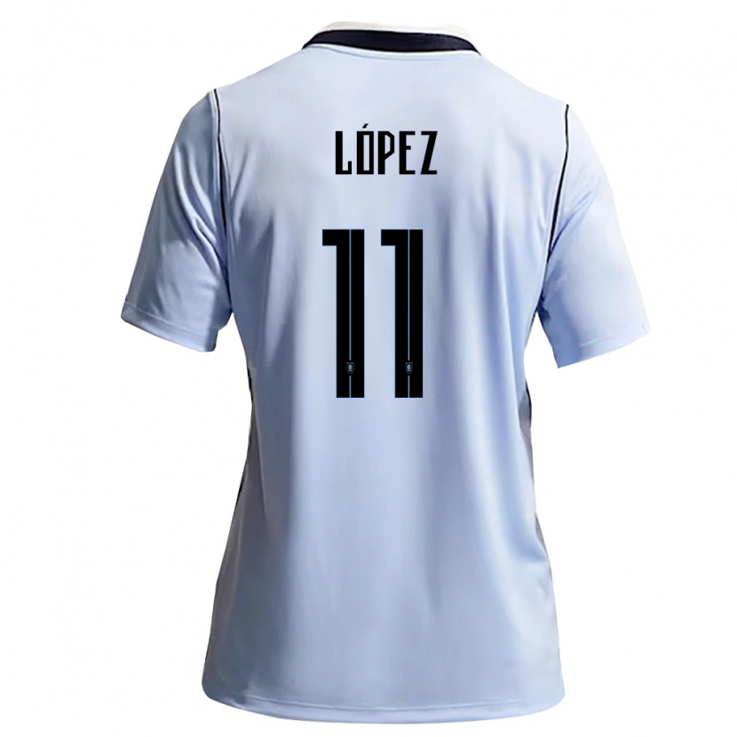 Danxen Kid Uruguay Guillermo Lopez #11 Sky Blue White Home Jersey 26-28 T-Shirt