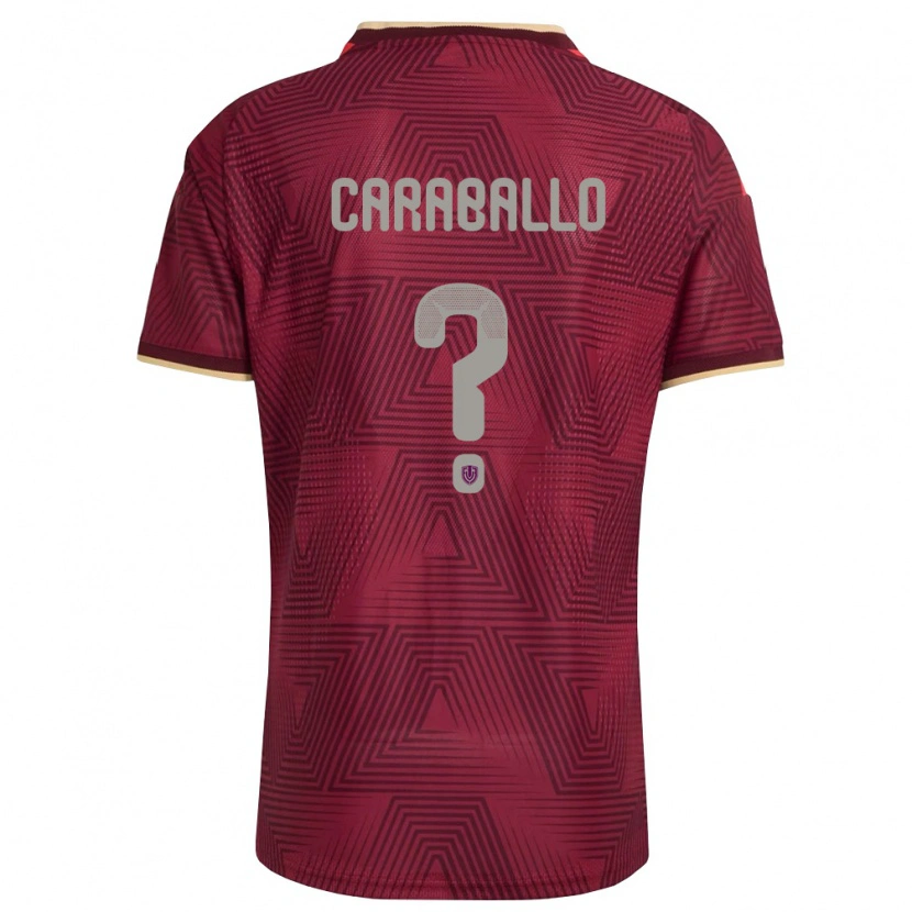 Danxen Kid Venezuela Jeferson Caraballo #0 Burgundy Gold Yellow Home Jersey 26-28 T-Shirt