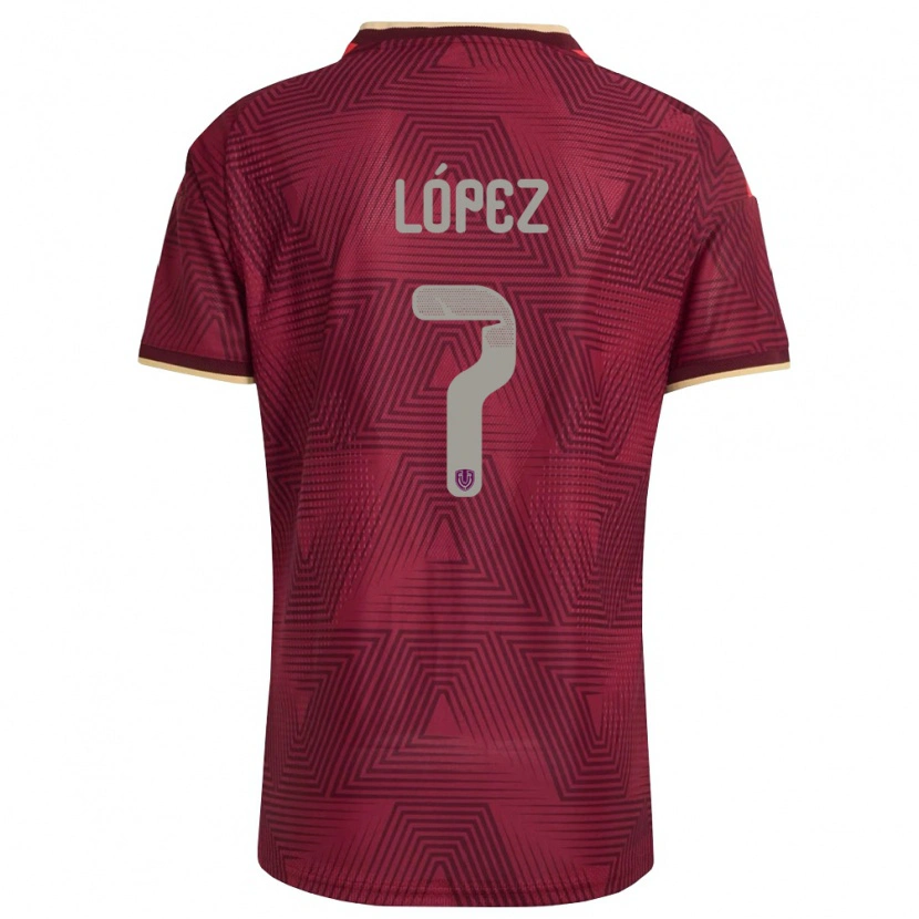 Danxen Kid Venezuela José López #7 Burgundy Gold Yellow Home Jersey 26-28 T-Shirt