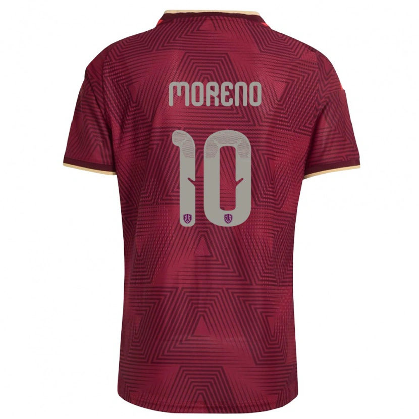 Danxen Kid Venezuela Yerliane Moreno #10 Burgundy Gold Yellow Home Jersey 26-28 T-Shirt