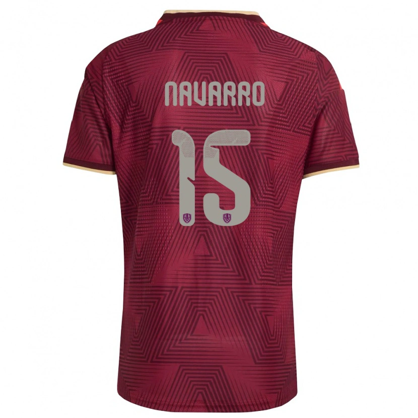 Danxen Kid Venezuela Miguel Navarro #15 Burgundy Gold Yellow Home Jersey 26-28 T-Shirt
