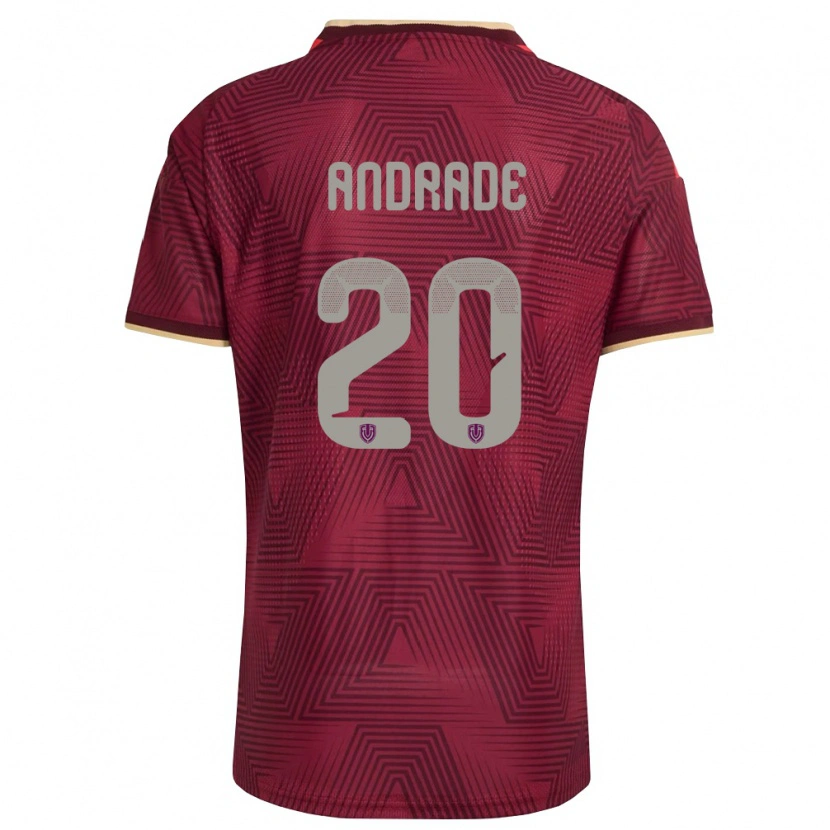 Danxen Kid Venezuela Cristhian Andrade #20 Burgundy Gold Yellow Home Jersey 26-28 T-Shirt