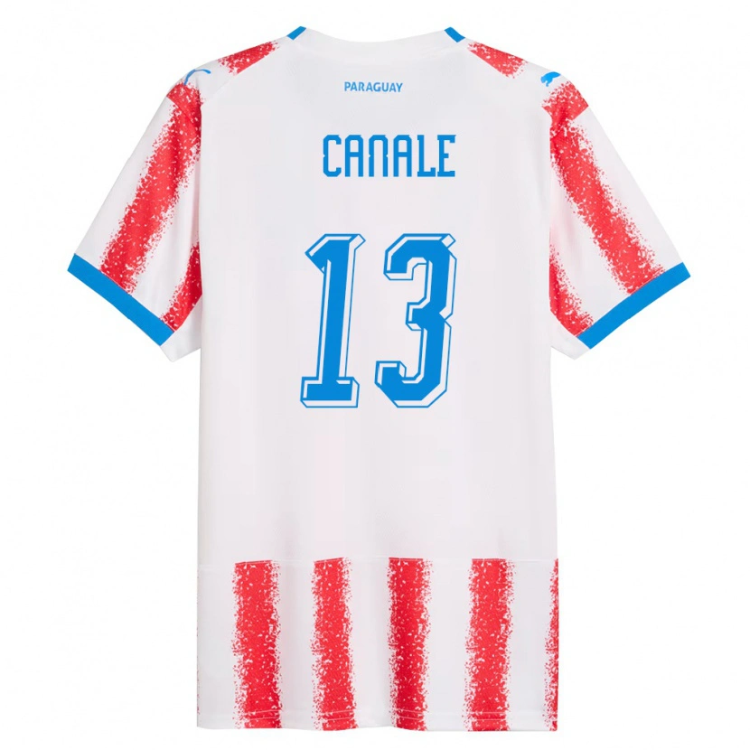 Danxen Kid Paraguay José Canale #13 White Red Blue Home Jersey 26-28 T-Shirt