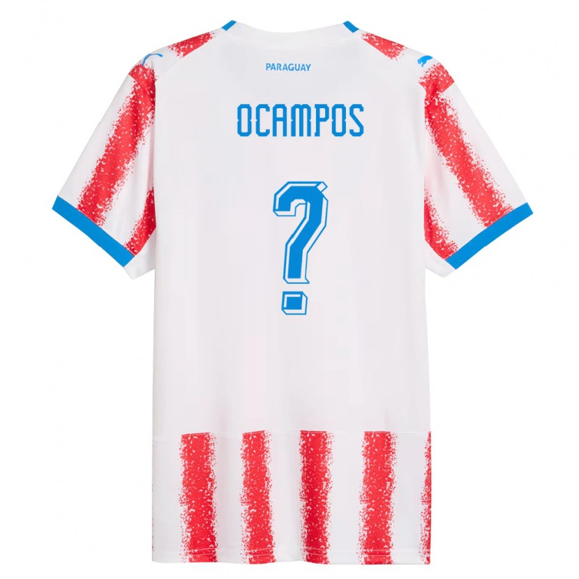Danxen Kid Paraguay Santiago Ocampos #0 White Red Blue Home Jersey 26-28 T-Shirt
