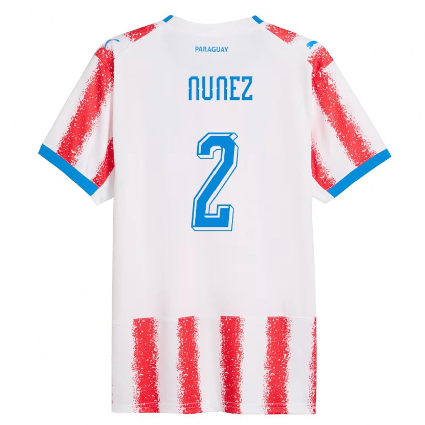 Danxen Kid Paraguay Alan Núñez #2 White Red Blue Home Jersey 26-28 T-Shirt