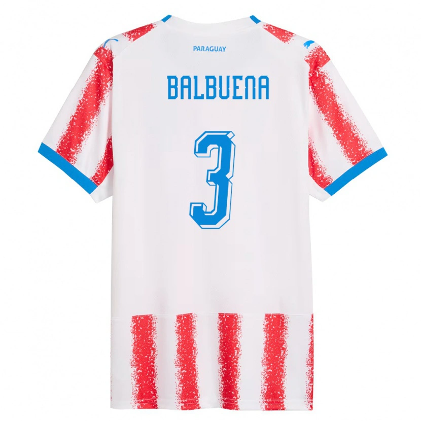 Danxen Kid Paraguay Axel Balbuena #3 White Red Blue Home Jersey 26-28 T-Shirt