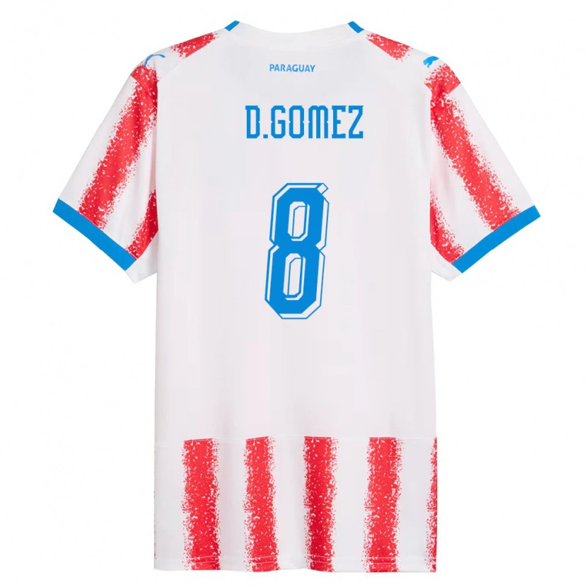 Danxen Kid Paraguay Diego Gómez #8 White Red Blue Home Jersey 26-28 T-Shirt