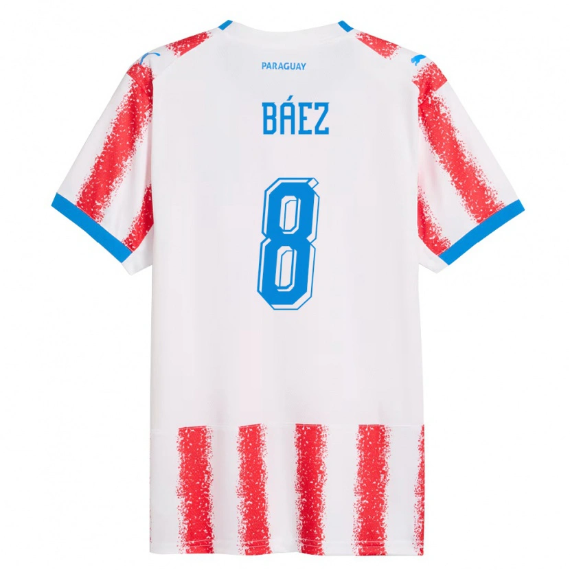 Danxen Kid Paraguay Santiago Báez #8 White Red Blue Home Jersey 26-28 T-Shirt