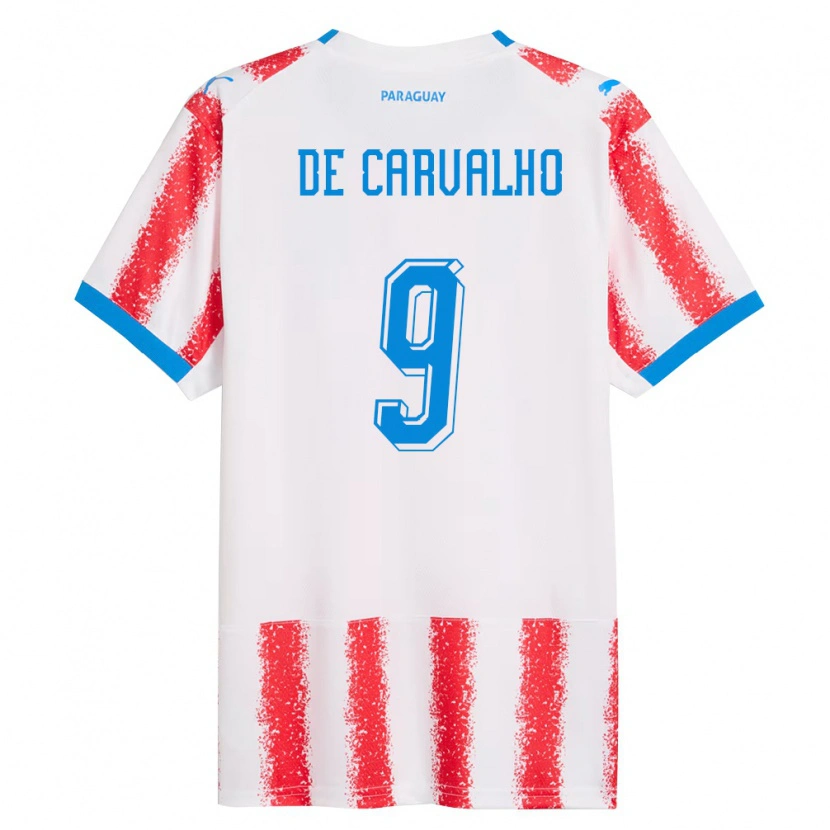 Danxen Kid Paraguay Mauricio De Carvalho #9 White Red Blue Home Jersey 26-28 T-Shirt