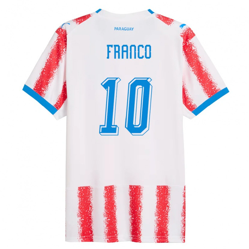 Danxen Kid Paraguay Carlos Franco #10 White Red Blue Home Jersey 26-28 T-Shirt