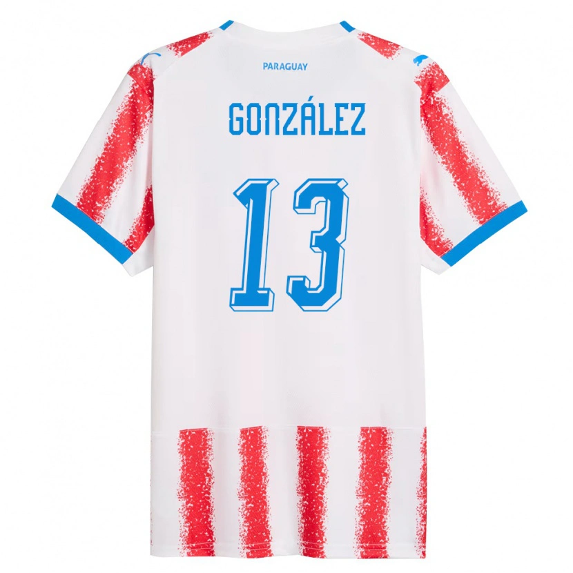 Danxen Kid Paraguay Jesús González #13 White Red Blue Home Jersey 26-28 T-Shirt