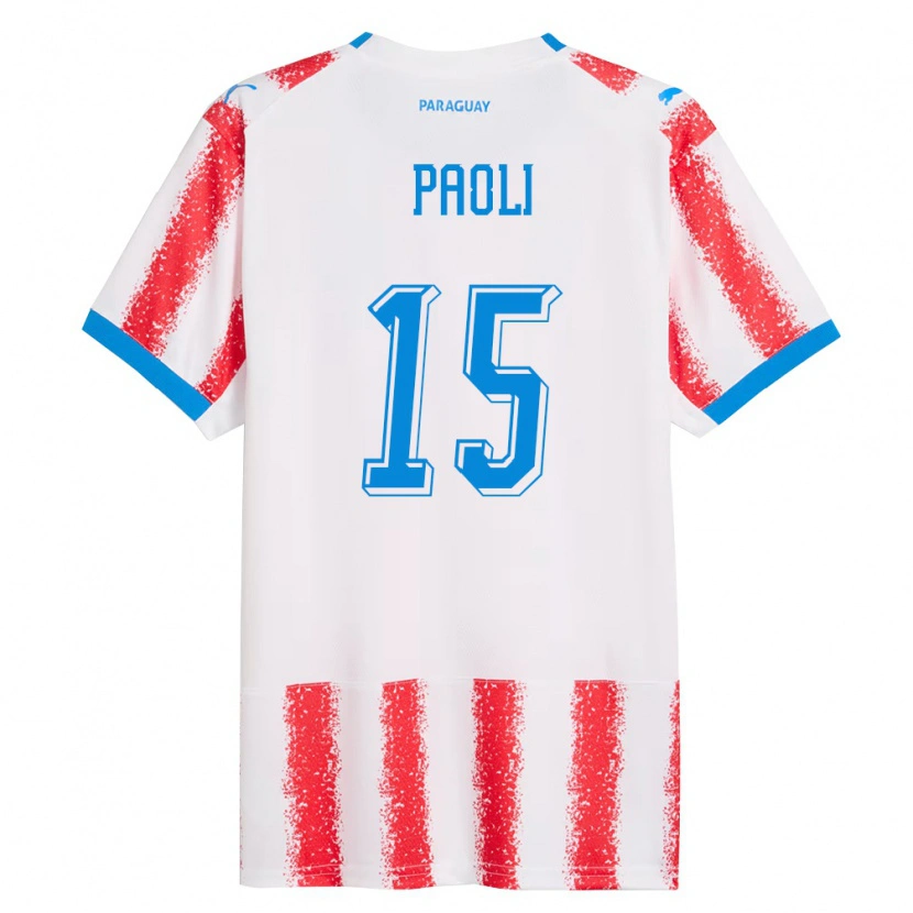 Danxen Kid Paraguay Gadiel Paoli #15 White Red Blue Home Jersey 26-28 T-Shirt