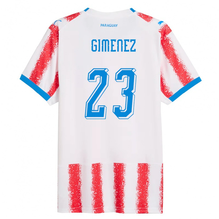 Danxen Kid Paraguay Miguel Giménez #23 White Red Blue Home Jersey 26-28 T-Shirt