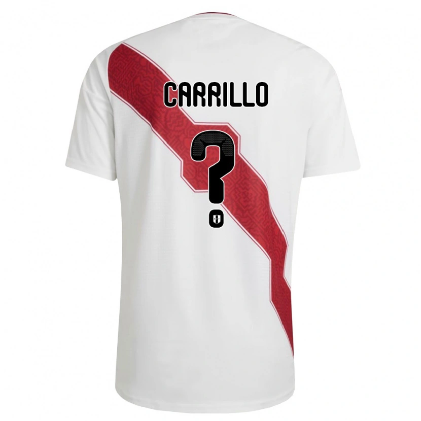 Danxen Kid Peru André Carrillo #0 White Red Black Home Jersey 26-28 T-Shirt