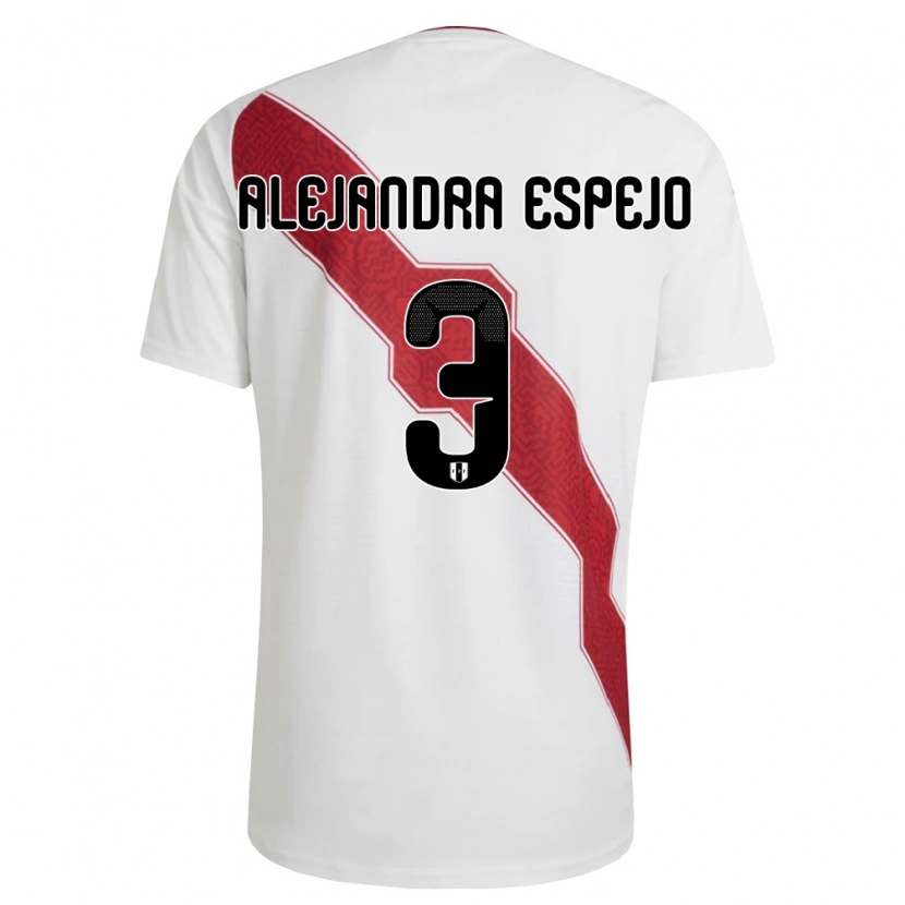 Danxen Kid Peru María Alejandra Espejo #3 White Red Black Home Jersey 26-28 T-Shirt