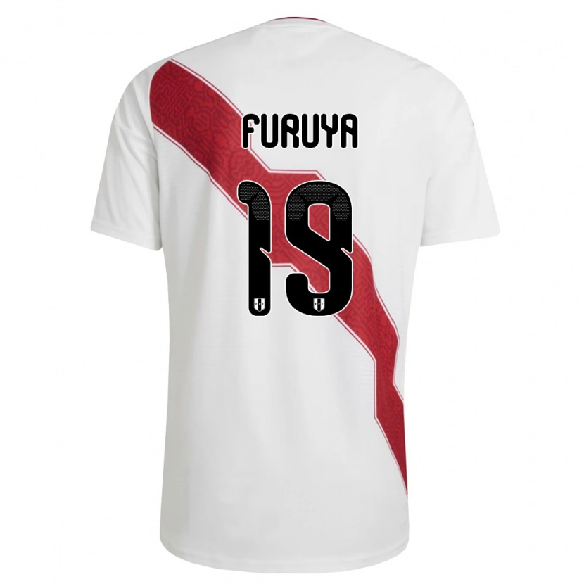 Danxen Kid Peru Kylian Furuya #19 White Red Black Home Jersey 26-28 T-Shirt