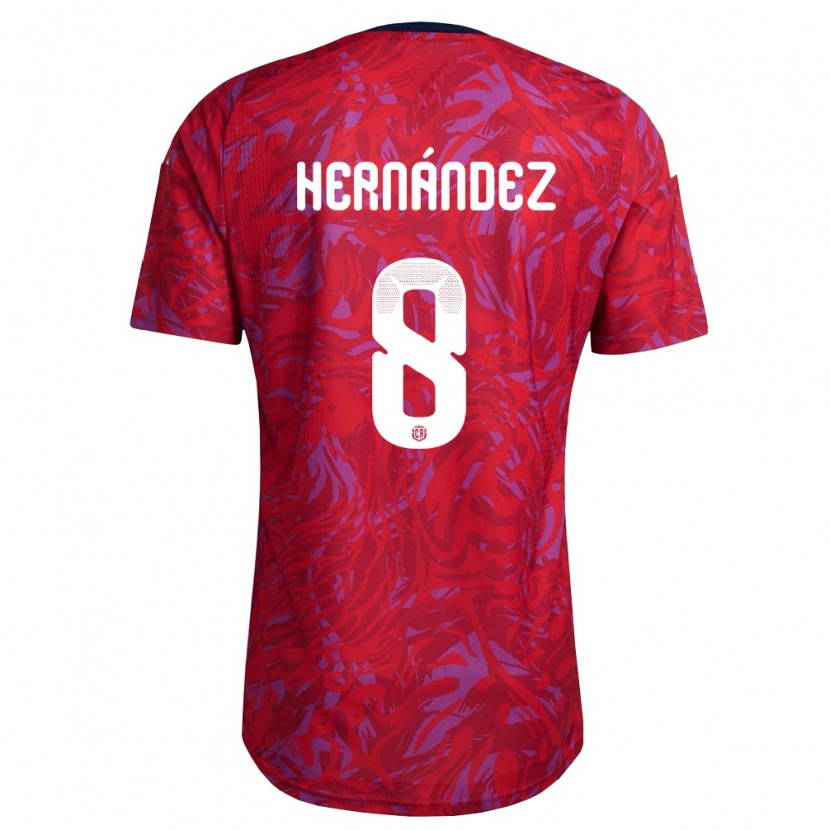 Danxen Kid Costa Rica Emmanuel Hernández #8 Red Purple Navy Home Jersey 26-28 T-Shirt