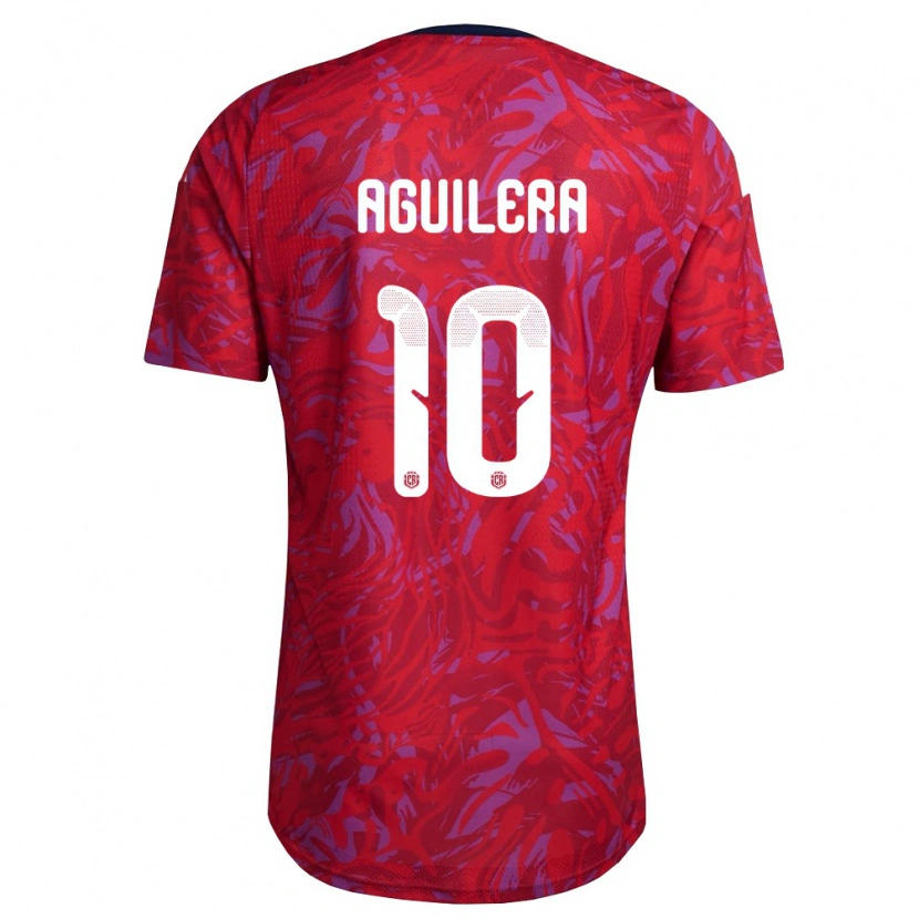Danxen Kid Costa Rica Brandon Aguilera #10 Red Purple Navy Home Jersey 26-28 T-Shirt