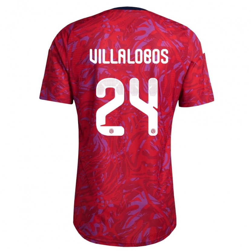 Danxen Kid Costa Rica Anthuan Villalobos #24 Red Purple Navy Home Jersey 26-28 T-Shirt