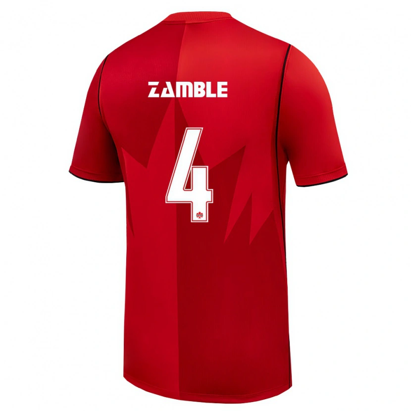 Danxen Kid Canada Ulrich Zamble #4 Red White Home Jersey 26-28 T-Shirt