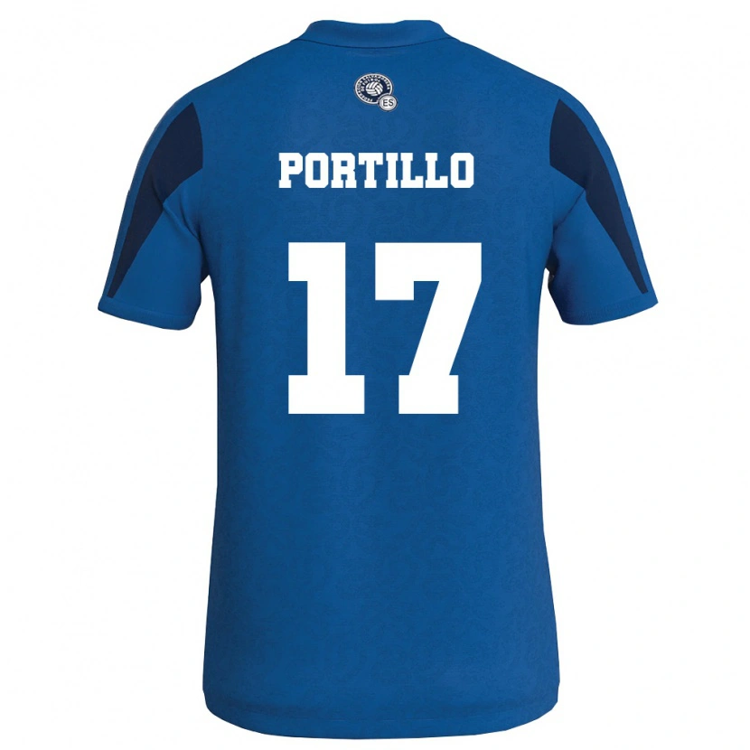 Danxen Kid El Salvador Anderson Portillo #17 Blue Navy Home Jersey 26-28 T-Shirt