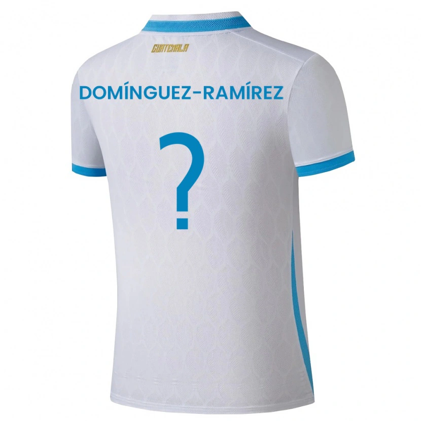 Danxen Kid Guatemala Marco Domínguez-Ramírez #0 White Sky Blue Gold Home Jersey 26-28 T-Shirt