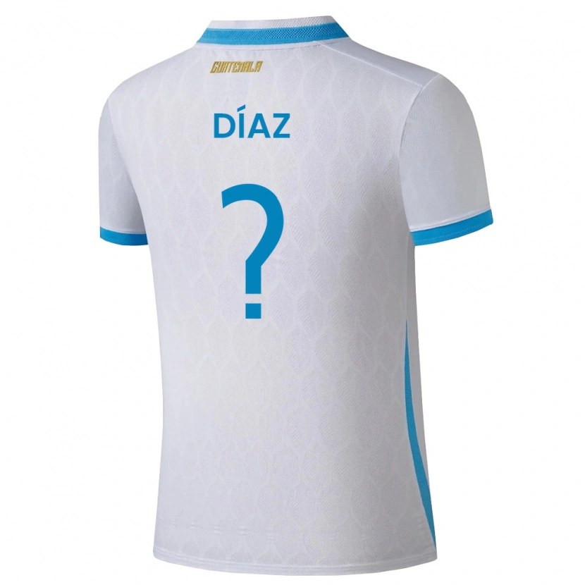 Danxen Kid Guatemala Hendryck Díaz #0 White Sky Blue Gold Home Jersey 26-28 T-Shirt