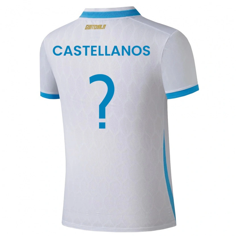 Danxen Kid Guatemala Jezmin Castellanos #0 White Sky Blue Gold Home Jersey 26-28 T-Shirt