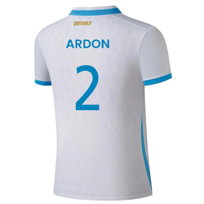 Danxen Kid Guatemala José Ardón #2 White Sky Blue Gold Home Jersey 26-28 T-Shirt