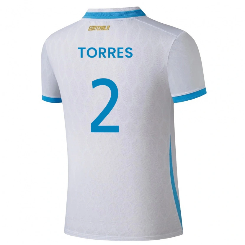 Danxen Kid Guatemala Nicolás De Jesús Torres #2 White Sky Blue Gold Home Jersey 26-28 T-Shirt